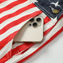 Load image into Gallery viewer, The Original Freedom Overalls™ – Handcrafted American Flag Shorts