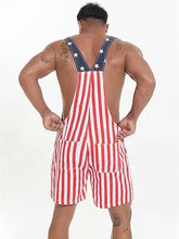 Load image into Gallery viewer, The Original Freedom Overalls™ – Handcrafted American Flag Shorts