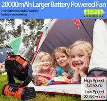 Load image into Gallery viewer, TrailBlazer™ Pro Outdoor Rechargeable Fan W/ LED 2.0