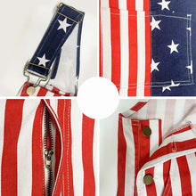 Load image into Gallery viewer, The Original Freedom Overalls™ – Handcrafted American Flag Shorts