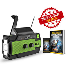 Load image into Gallery viewer, TrailBlazer™ Emergency Solar Powered Radio &amp; 30 Day Survival Skills Program ($97 BONUS)