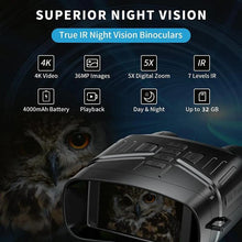 Load image into Gallery viewer, TrailBlazer™ Pro 4K Night Vision Binoculars &amp; 30 Day Survival Skills Program ($97 BONUS)