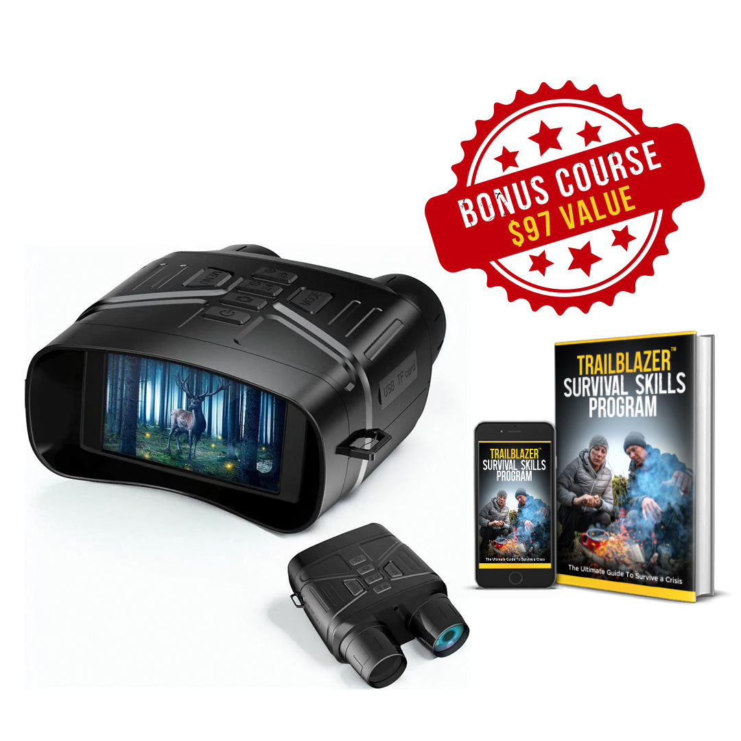 TrailBlazer™ Pro 4K Night Vision Binoculars & 30 Day Survival Skills P ...