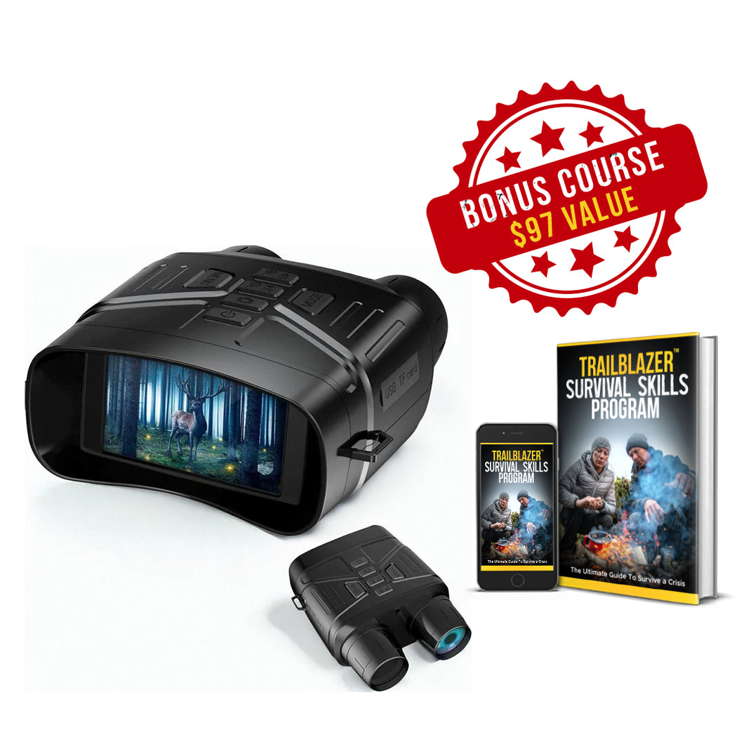 TrailBlazer™ Pro 4K Night Vision Binoculars & 30 Day Survival Skills Program ($97 BONUS)