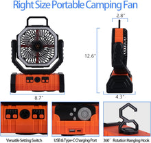 Load image into Gallery viewer, TrailBlazer™ Pro Outdoor Rechargeable Fan W/ LED 2.0