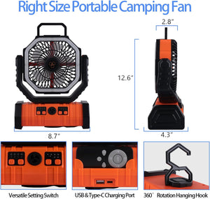 TrailBlazer™ Pro Outdoor Rechargeable Fan W/ LED 2.0