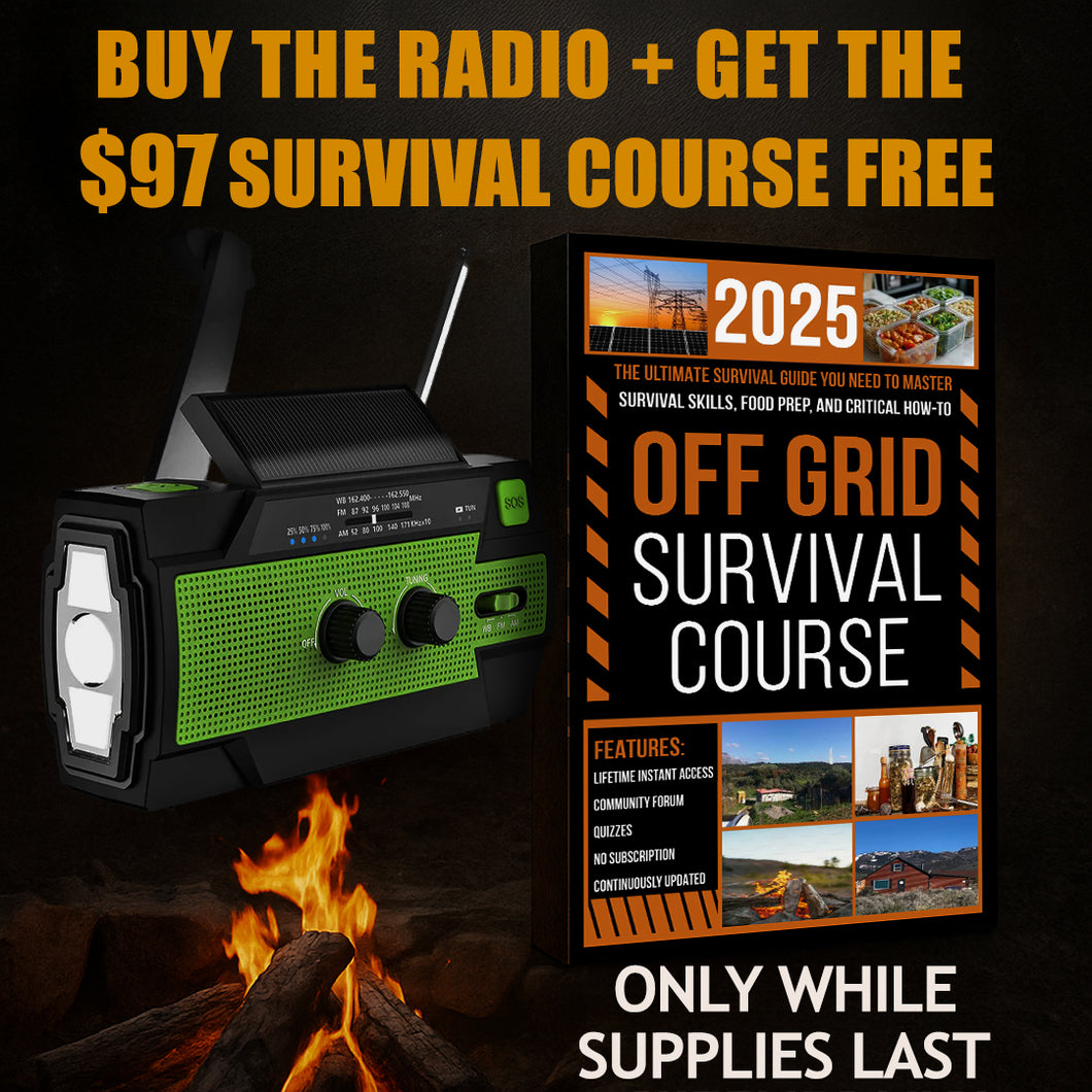 TrailBlazer™ Emergency Solar Radio + FREE Off Grid Survival Course ($97 Value)