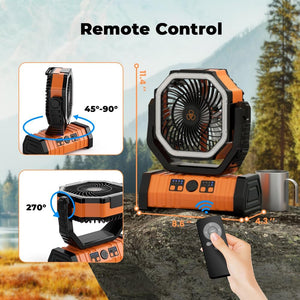 TrailBlazer™ Pro Outdoor Rechargeable Fan W/ LED 2.0